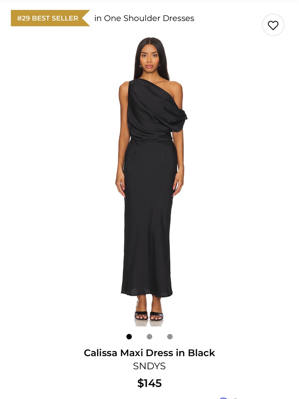 SNDYS Calissa One-Shoulder Maxi Dress in Black